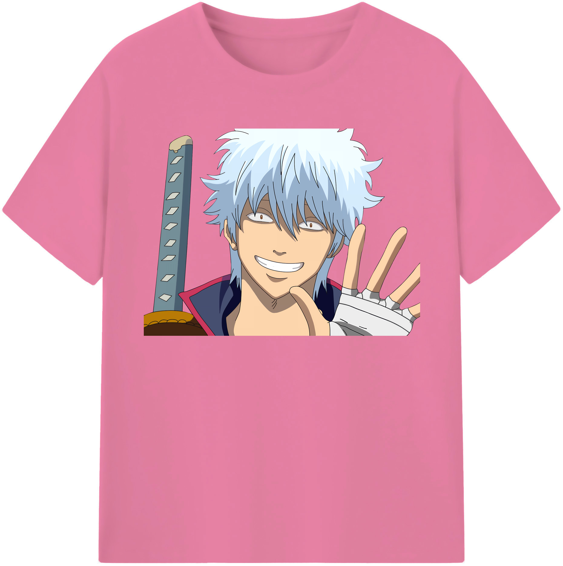 （画像用） ぎんたま 坂田銀時（さかたぎんとき） 神楽 志村新八（しむら しんぱち） GINTAMA Sakata Gintoki Kagura Shimura Shinpachi 綿100％半袖Tシャツ（フロントプリント）